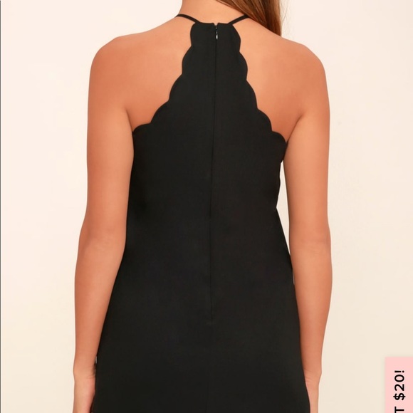 Endlessly Endearing Black Dress with Scallops - Picture 4 of 5